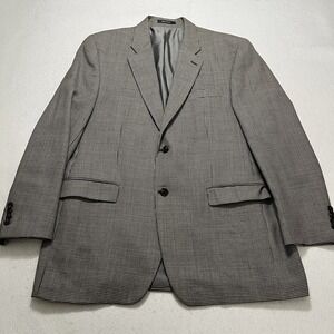 Ralph Ralph Lauren 100% Wool 2 Button Blazer Sport Coat 46 L Herringbone Beige